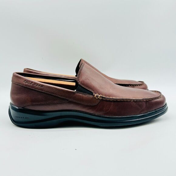 Cole Haan Shoes Mens 9 Brown Leather Loafers Moccasins VTG Casual Slip On - Picture 1 of 12